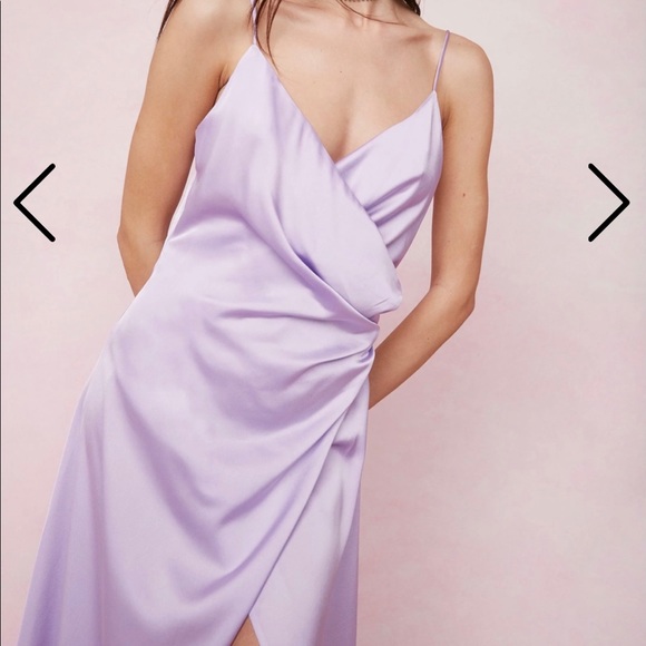 Nasty Gal Lavender Slit Wrap Maxi Dress - Picture 3 of 12